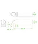Г-подібний (кутовий) патрубок для інсталяції KOER KT-0719 для KT-0401, KT-0404 (KR6506) фото - 2