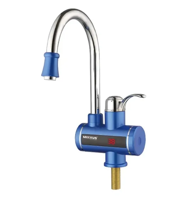 Водонагрівач 3 kW проточний MIXXUS Electra 240-E BLUE з індик. темп., RESET, на мийку (колір блакитний) (MI2747) фото - 1