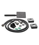 Змішувач для ванни MIXXUS KUB EURO BLACK, одноважільний, настінний, нержавіюча сталь SUS304, чорний матовий — фото 2