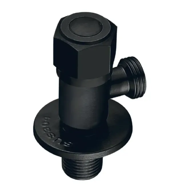 Кран для подключения сантехприборов MIXXUS VAL-06-1/2x1/2 BLACK из нержавеющей стали SUS304 (Цвет чёрный) (MI6058) фото - 1