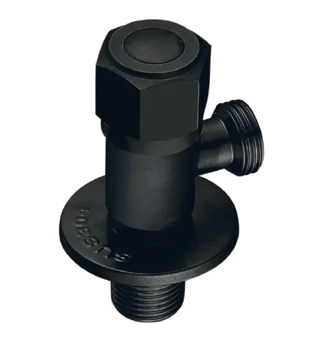 Кран для подключения сантехприборов MIXXUS VAL-07-1/2x3/4 BLACK из нержавеющей стали SUS304 (Цвет чёрный) (MI6059) фото - 1