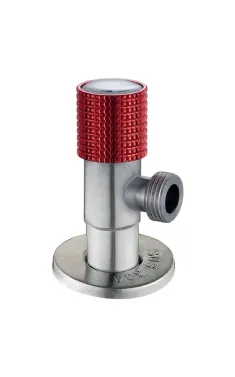 Кран для підключення сантехприладів MIXXUS VAL-09-1/2x1/2 з нерж. сталі SUS304 (Колір червоний) (MI6217)