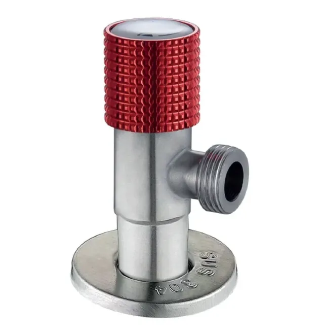 Кран для подключения сантехприборов MIXXUS VAL-09-1/2x1/2 из нержавеющей стали SUS304 (Цвет красный) (MI6217) фото - 1