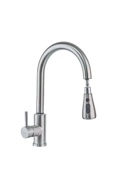 Змішувач для кухні MIXXUS LUX-014 SENSOR сенсорний з висувною лійкою з нерж. сталі SUS304 (Колір нерж) (MI6230)
