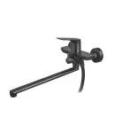 Змішувач для ванни MIXXUS PREMIUM DERBY 006 EURO BLACK, чорний матовий, настінний, одноважільний — фото 5