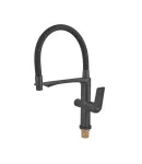 Змішувач для кухні MIXXUS PREMIUM DERBY 021 NUT BLACK REFL.BLACK із гнучким виливом та виходом для питної води — фото 6