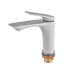 Смеситель для умывальника MIXXUS PREMIUM DERBY 001 NUT WHITE-CHROME, белый матовый/хром — фото 2