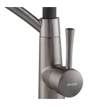Смеситель для кухни MIXXUS PREMIUM ROSSI 017, графитовый с чёрным гибким изливом — фото 6