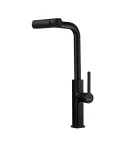 Кухонный смеситель MIXXUS PREMIUM HAMMER 014 BLACK с выдвижным изливом, чёрный матовый — фото 7