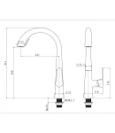 Смеситель для кухни MIXXUS PREMIUM WARTA 014 GRAPHITE с выдвижным изливом, графит — фото 3