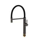 Смеситель для кухни MIXXUS PREMIUM OLIWER 017, графитовый корпус с чёрным гибким изливом — фото 3