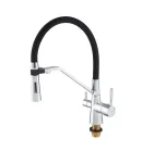 Змішувач для кухні MIXXUS PREMIUM MAGNET 021 REFL.BLACK, хром із чорним гнучким виливом, вихід для питної води — фото 7