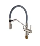 Змішувач для кухні MIXXUS PREMIUM MAGNET 021 SS COLOR REFL.GREY, нержавіюча сталь із сірим гнучким виливом, вихід — фото 4