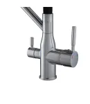 Смеситель для кухни MIXXUS PREMIUM GRAVITY 021 REFL.BLACK, хром с черным гибким изливом, выход для питьевой воды — фото 4