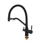 Змішувач для кухні MIXXUS PREMIUM GRAVITY 021 BLACK REFL.BLACK, чорний із гнучким виливом, вихід для питної води — фото 2