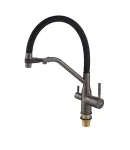 Смеситель для кухни MIXXUS PREMIUM GRAVITY 021 GRAPHITE REFL.BLACK, графит с черным гибким изливом, выход для — фото 3