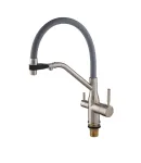 Змішувач для кухні MIXXUS PREMIUM GRAVITY 021 SS COLOR REFL.GREY, нержавіюча сталь із сірим гнучким виливом, вихід — фото 5