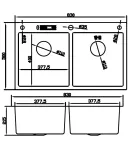 Кухонна мийка MIXXUS MH8350-DK з нержавіючої сталі, графіт, 3.0/0.8 — фото 2