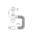 Сифон для умивальника MIXXUS 1 1/2″×40 з литим випуском — фото 2