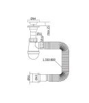 Сифон для умивальника MIXXUS 1 1/4″×32 з литим випуском — фото 2