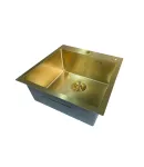 Кухонна мийка MIXXUS MH5050 MICRO DECOR BRUSHED GOLD з нержавіючої сталі, колір матове золото, 3.0/0.8 — фото 2