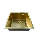 Кухонна мийка MIXXUS MH5050 MICRO DECOR BRUSHED GOLD з нержавіючої сталі, колір матове золото, 3.0/0.8 — фото 4