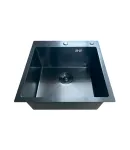 Кухонна мийка MIXXUS MH5050 MICRO DECOR BLACK з нержавіючої сталі, колір чорний матовий, 3.0/0.8 — фото 3