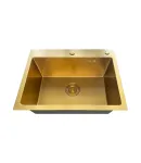 Кухонная мойка MIXXUS MH5843 MICRO DECOR BRUSHED GOLD из нержавеющей стали, цвет матовое золото, 3.0/0.8 — фото 4