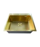Кухонна мийка MIXXUS MH6050 MICRO DECOR з нержавіючої сталі, матове золото, 3.0/0.8 — фото 4
