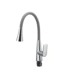 Змішувач для кухні MIXXUS PREMIUM MATIS 011-T NUT REFL.GRAY, хром і сірий силіконовий вилив — фото 3