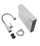 Змішувач для кухні MIXXUS PREMIUM MATIS 011-T NUT REFL.GRAY, хром і сірий силіконовий вилив — фото 7