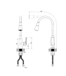Кухонний змішувач MIXXUS PREMIUM MATIS 011-T NUT GRAPHITE REFL.BLACK з гнучким силіконовим виливом, графіт і чорний — фото 6