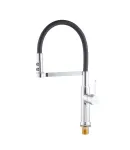 Смеситель для кухни MIXXUS PREMIUM PULL 017 REFL.BLACK, хром и чёрный силиконовый излив — фото 4