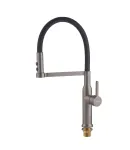 Смеситель для кухни MIXXUS PREMIUM PULL 017 GRAPHITE REFL.BLACK с гибким силиконовым изливом, графит и чёрный — фото 6