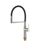 Смеситель для кухни MIXXUS PREMIUM PULL 017 SS COLOR REFL.BLACK с гибким силиконовым изливом, нержавеющая сталь и — фото 7