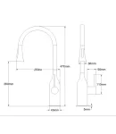 Смеситель для кухни MIXXUS PREMIUM SUMMER 014 GRAPHITE с выдвижным изливом, графит — фото 6