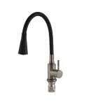 Смеситель для кухни MIXXUS SEO-011-T GRAPHITE REFL.BLACK с гибким силиконовым изливом из нержавеющей стали SUS304 — фото 2