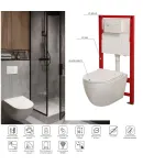 Комплект: MIXXUS PREMIUM ELLIPSE-SET-2101 Унітаз система змиву TORNADO 3.0+ Інсталяція KOER KT-0404 + панель KT-0604-03 WHITE (MP6667) фото - 16