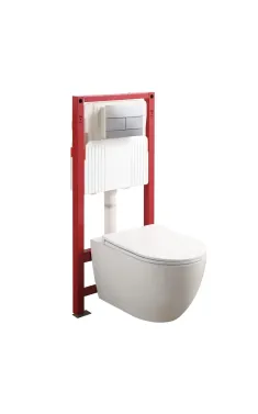 Комплект: MIXXUS PREMIUM ELLIPSE-SET-2102 Унітаз система змиву TORNADO 3.0+ Інсталяція KOER KT-0404 + панель KT-0604-01 CHROME (MP6690)