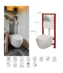 Комплект: MIXXUS PREMIUM ELLIPSE-SET-2102 Унітаз система змиву TORNADO 3.0+ Інсталяція KOER KT-0404 + панель KT-0604-01 CHROME (MP6690) фото - 4