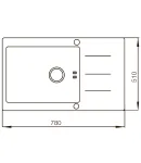 Кухонная мойка MIXXUS MX7851-200×1.2-HM-GLASS из нержавеющей стали, черный глянец — фото 2