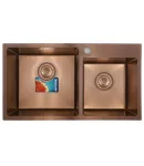 Комплект: мийка, змішувач, диспенсер MIXXUS SET-7843D-220x1.0-PVD-BRONZE (Колір бронза) (MX0586) фото - 4