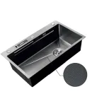 Мийка для кухні з нержавіючої сталі MIXXUS PREMIUM MH7545-SET-05 MICRO DECOR NANO-BLACK (3.0/0.8) комплект, колі� — фото 5