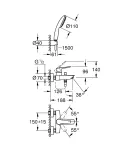 Набір змішувачів для ванни Grohe Eurosmart (UA123302S0) фото - 3