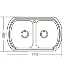 Мийка кухонна Zerix Z7749-08-180E (Satin) (ZM0565) фото - 4