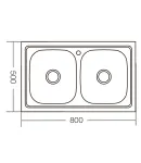 Мийка кухонна ZERIX Z8050D-08-180E DOUBLE (satin) (ZM0569) фото - 2