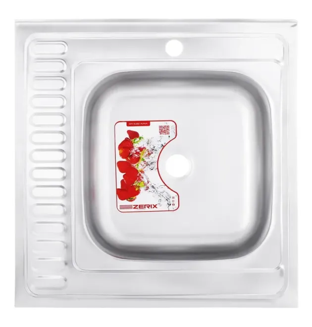 Мийка кухонна Zerix Z6060R-04-160E (Satin) (ZM0609) фото - 1