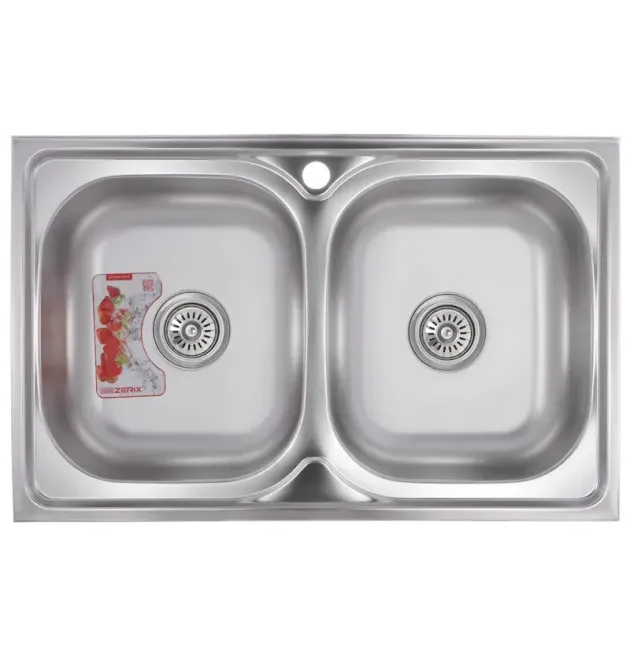Мийка кухонна Zerix Z8050D-08-180MD Double (micro decor) (ZM0613) фото - 1