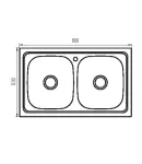 Мийка кухонна Zerix Z8050D-08-180MD Double (micro decor) (ZM0613) фото - 4