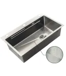 Мийка Zerix ZH7545-SET-05 DECOR NANO-SILVER (3.0/0.8) з нерж. сталі, комплект (нержавійка) (ZM5584) — фото 5